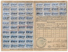 Livret de timbres de cotisations des Assurances allemandes 1908/09