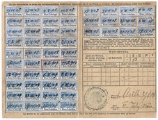 Livret de timbres de cotisations des Assurances allemandes 1908/09