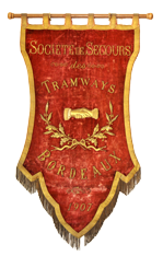 Bannière de la Société de secours mutuels des Tramways de Bordeaux
